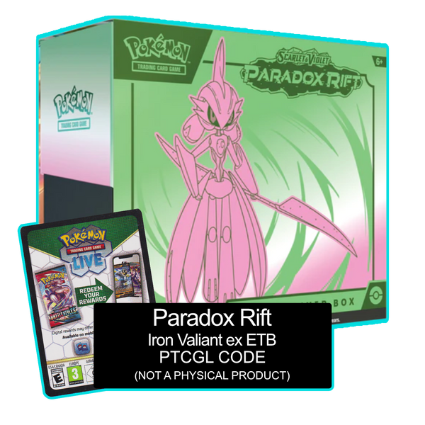 Paradox Rift - Iron Valiant ex ETB - PTCGL Code - Card Cavern