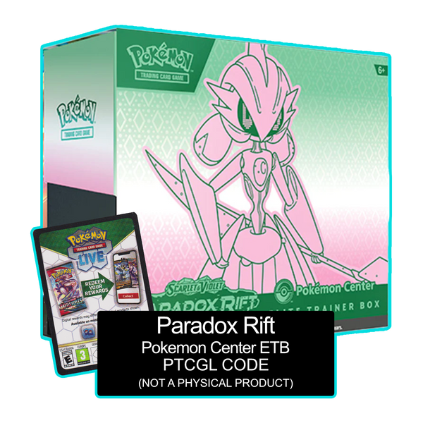 Paradox Rift - Iron Valiant ex Pokemon Center ETB - Sleeves and Deck Box - PTCGL Code - Card Cavern
