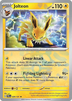Jolteon (Master Ball Pattern) - 029/131 - Prismatic Evolutions - Holo - Card Cavern