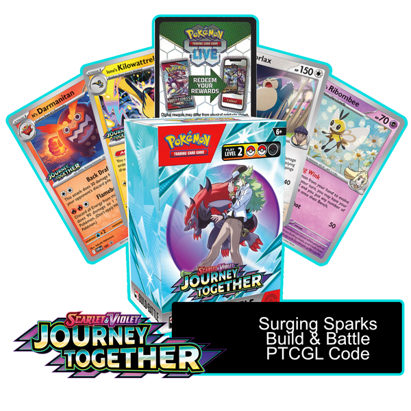 Journey Together Build & Battle Box - 1 of 4 Promos - PTCGL Code Card Cavern Trading Cards, LLC Journey Together Build & Battle Box - 1 of 4 Promos - PTCGL Code Card Cavern Trading Cards, LLC