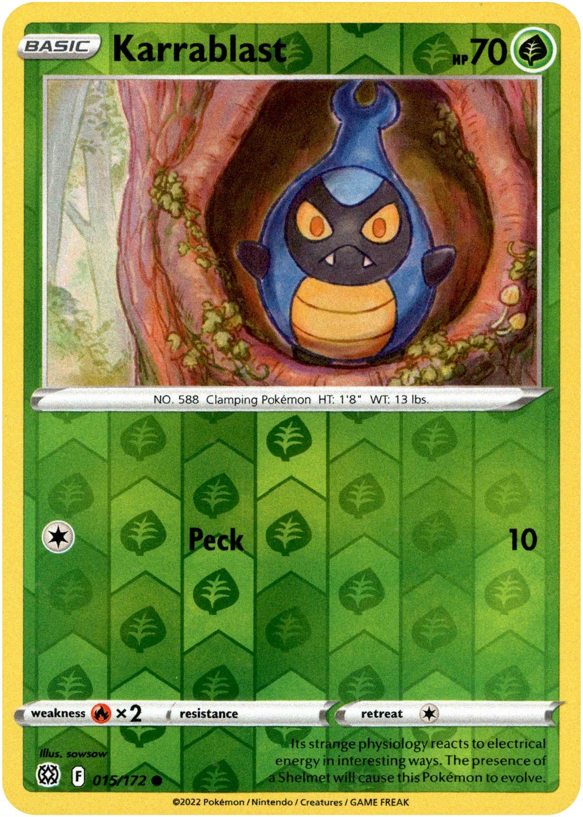 Karrablast - 015/172 - Brilliant Stars - Reverse Holo - Card Cavern