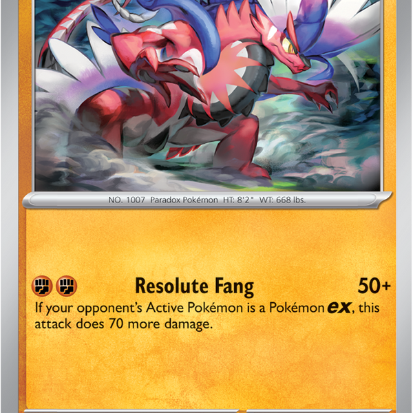 koraidon pokemon card full art Pokmon TCG Japan: Scarlet & Violet Ex's & Miraidon [3] Claw Strike (70) Attack 2 Koraidon EX Pokemon TCG Scarlet