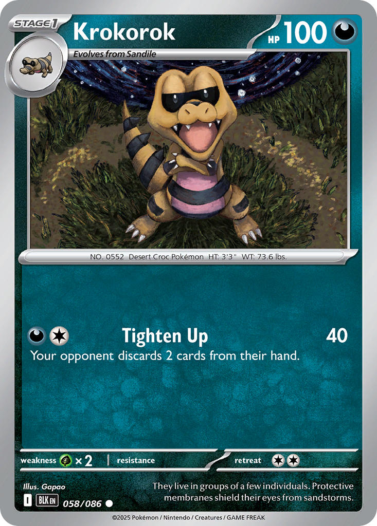 Krokorok - 058/086 - Black Bolt - Card Cavern