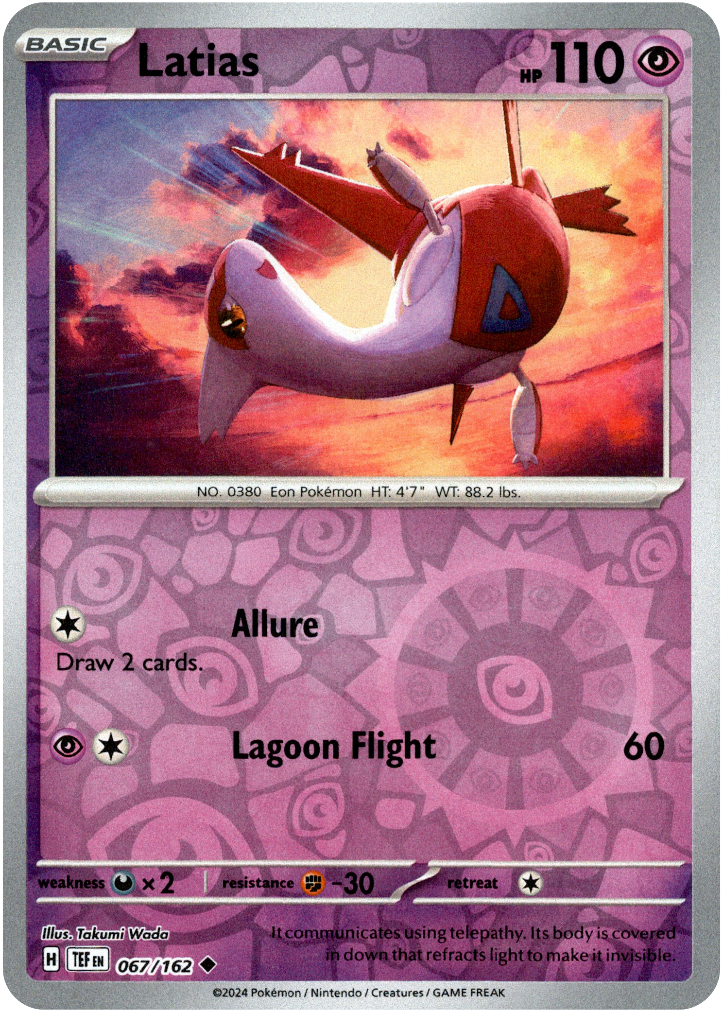 Latias - 067/162 - Temporal Forces - Reverse Holo - Card Cavern