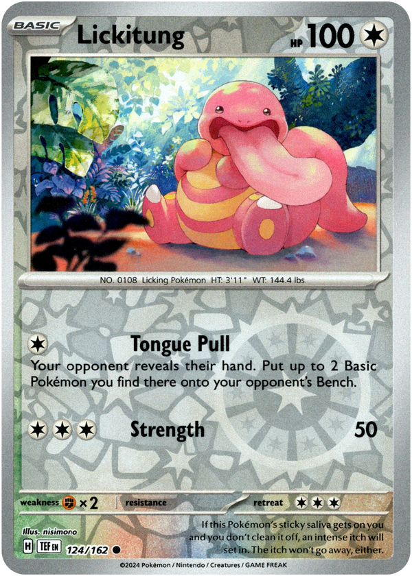 Lickitung - 124/162 - Temporal Forces - Reverse Holo - Card Cavern