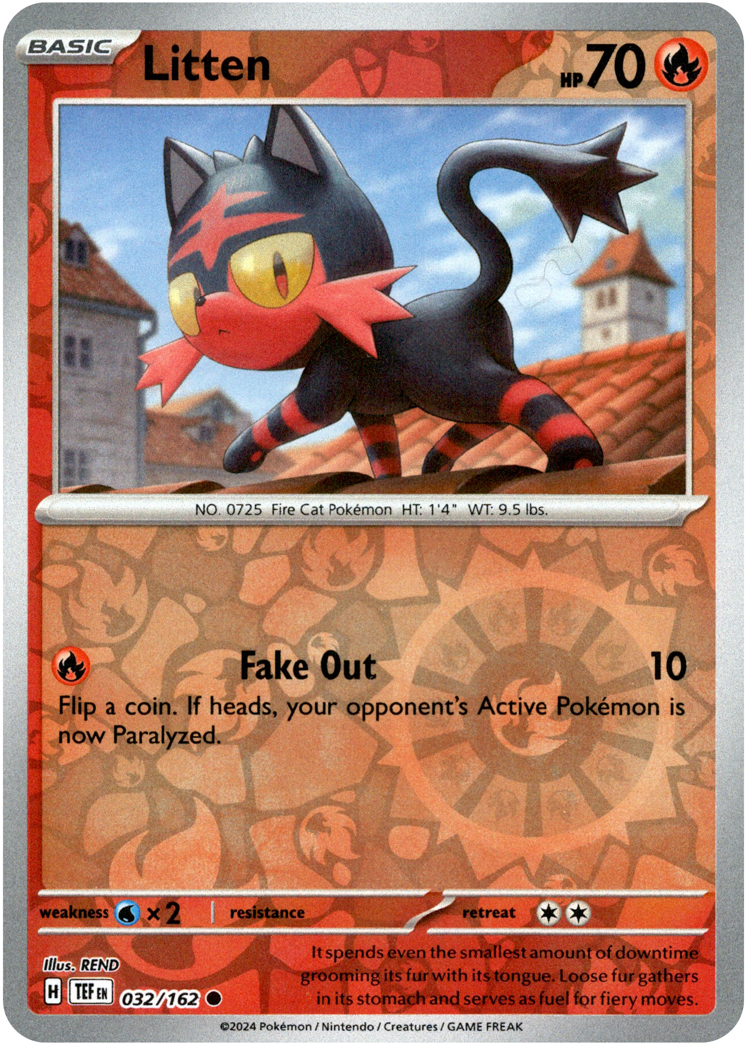 Litten - 032/162 - Temporal Forces - Reverse Holo - Card Cavern