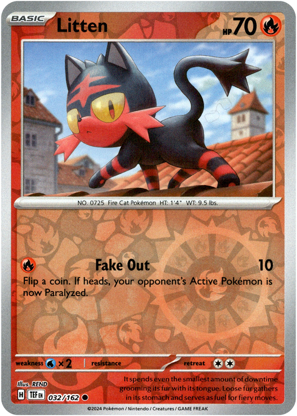 Litten - 032/162 - Temporal Forces - Reverse Holo - Card Cavern