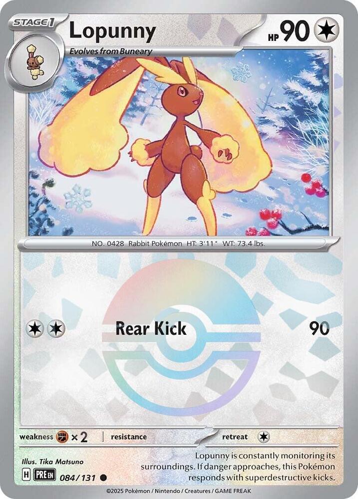Lopunny (Poke Ball Pattern) - 084/131 - Prismatic Evolutions - Holo - Card Cavern