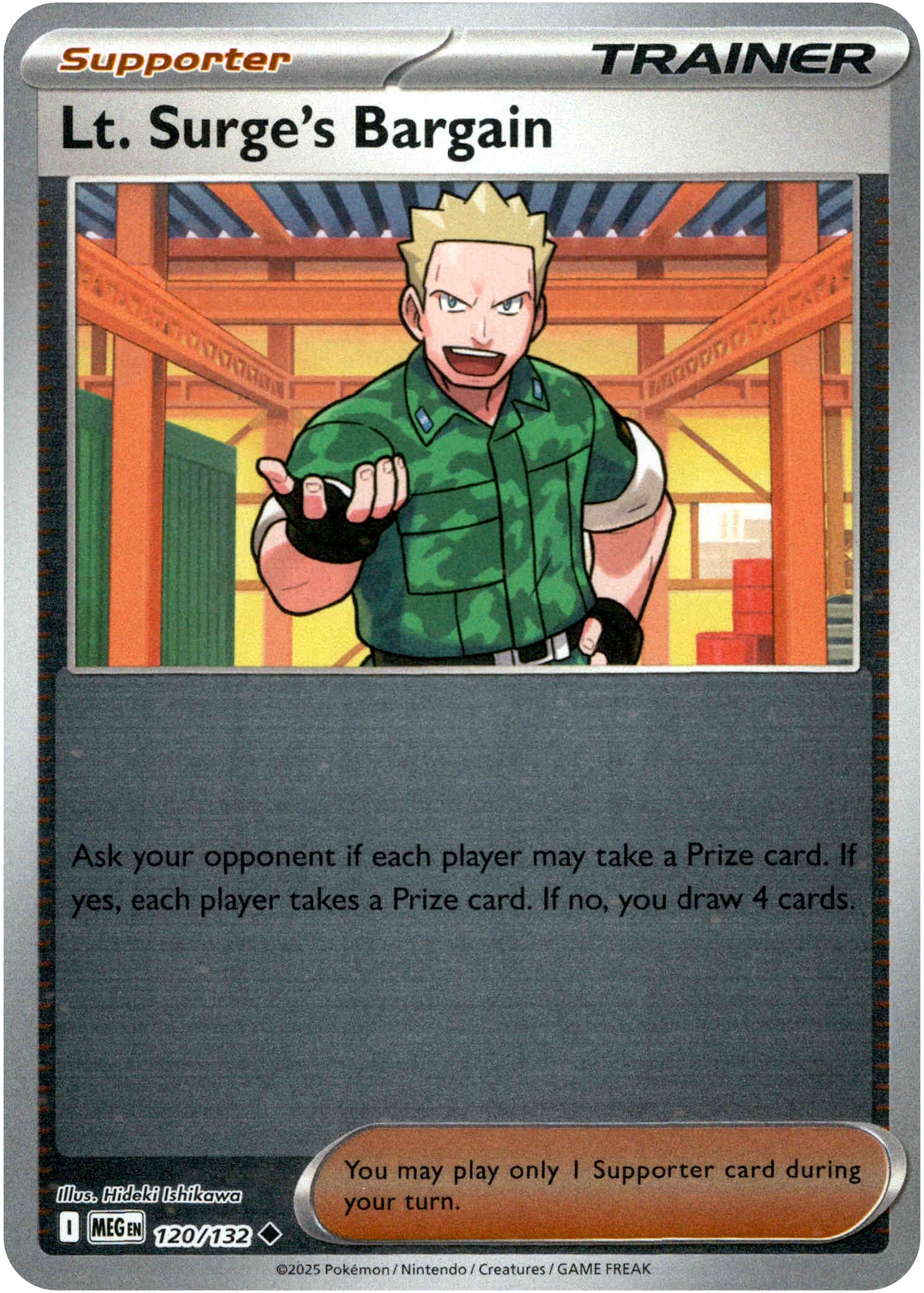 Lt. Surge's Bargain - 120/132 - Mega Evolution - Reverse Holo - Card Cavern