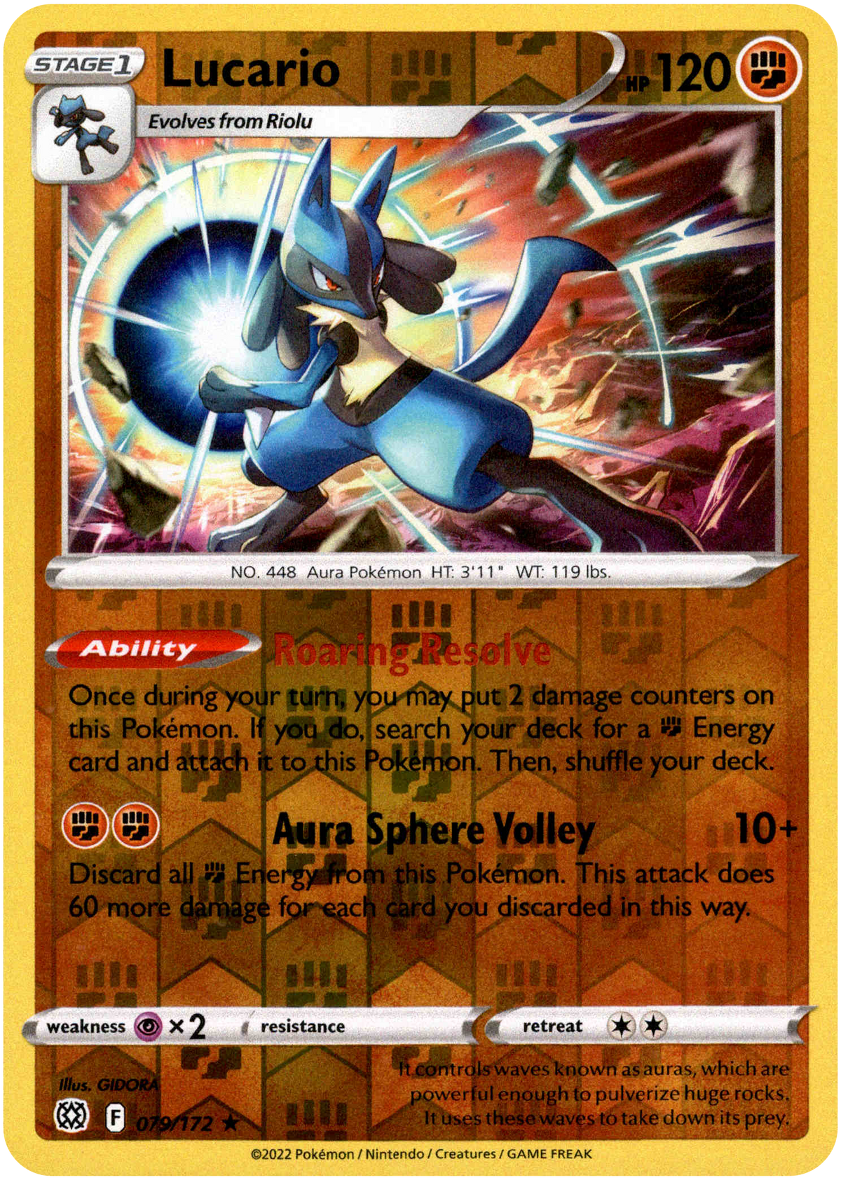 Lucario - 079/172 - Brilliant Stars - Reverse Holo - Card Cavern