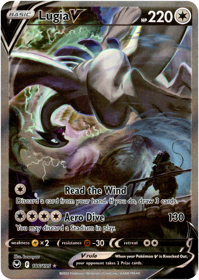 Lugia V Alternate Art - 186/195 - Silver Tempest - Holo Card Cavern Trading Cards, LLC Lugia V Alternate Art - 186/195 - Silver Tempest - Holo Card Cavern Trading Cards, LLC