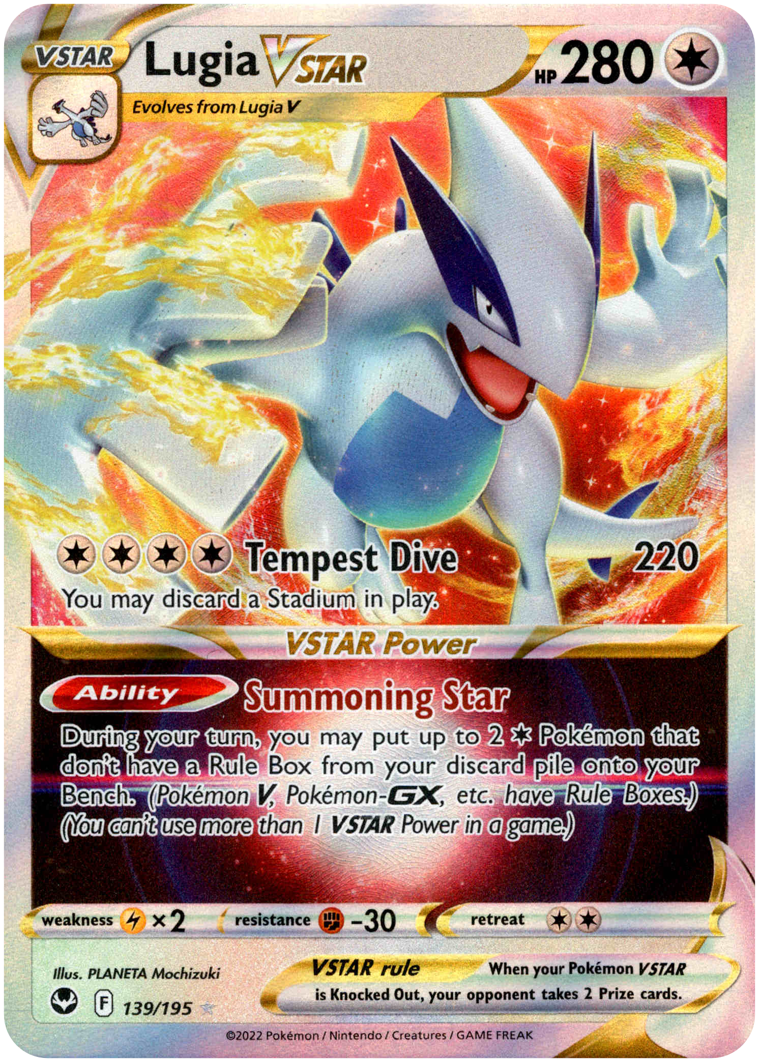 Lugia VSTAR - 139/195 - Silver Tempest - Holo - Card Cavern