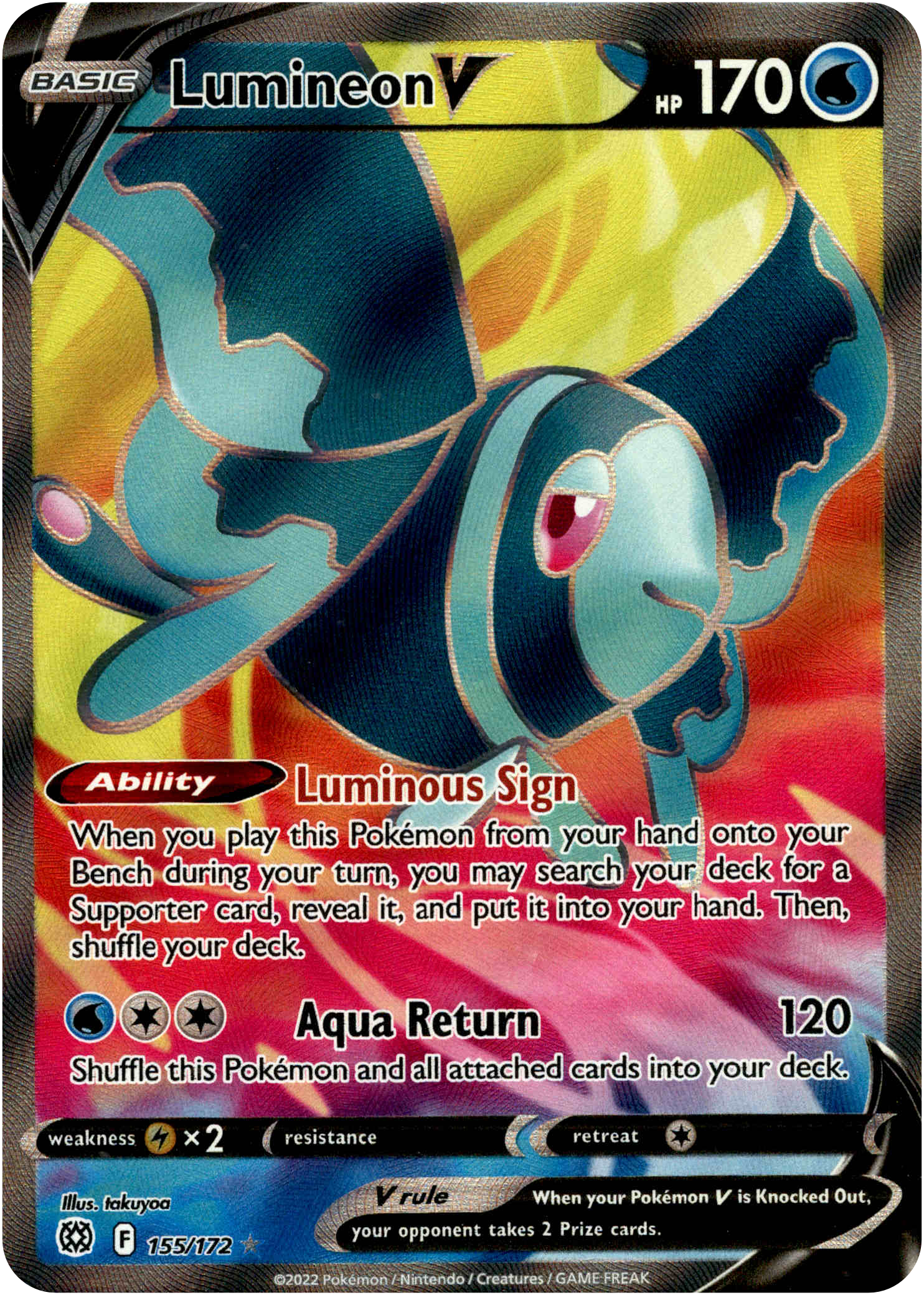 Lumineon V Full Art - 155/172 - Brilliant Stars - Holo - Card Cavern