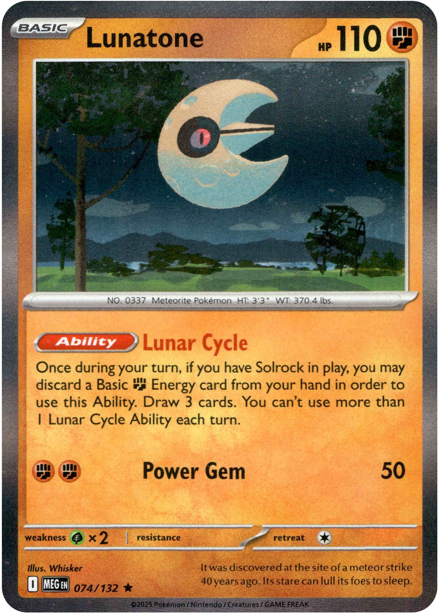 Lunatone - 074/132 - Mega Evolution - Holo - Card Cavern