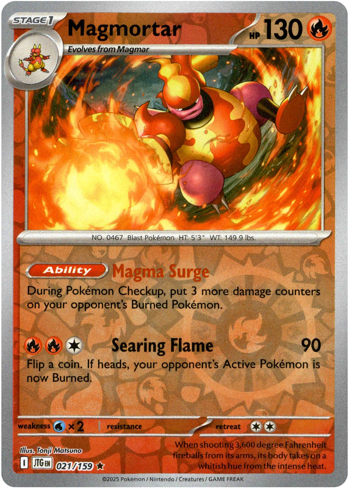 Magmortar - 021/159 - Journey Together - Reverse Holo - Card Cavern