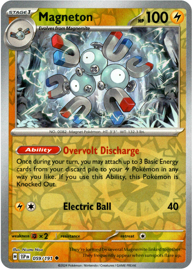 magneton holographic card Magneton - 059/191 - Surging Sparks