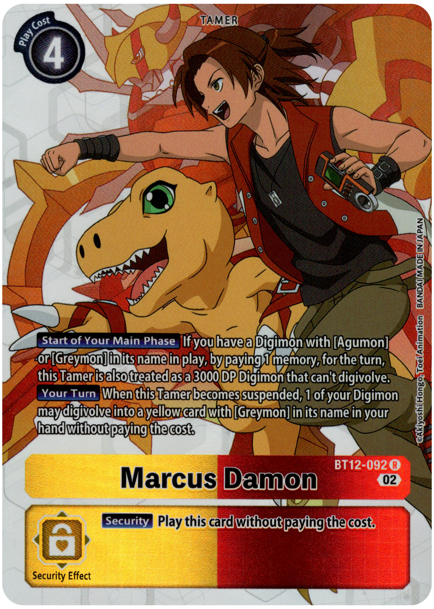 Marcus Damon Alternate Art - BT12-092 R - Across Time - Foil - Card Cavern