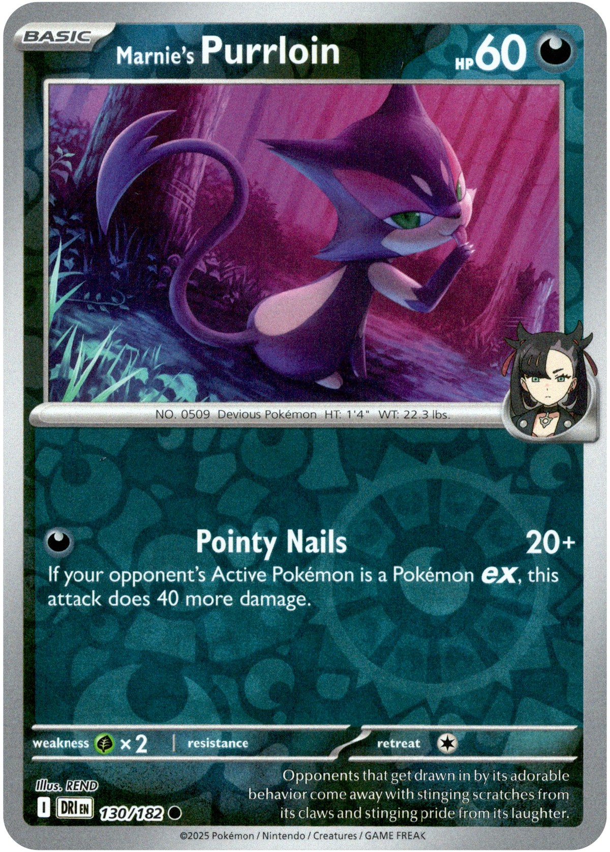 Marnie's Purrloin - 130/182 - Destined Rivals - Reverse Holo - Card Cavern