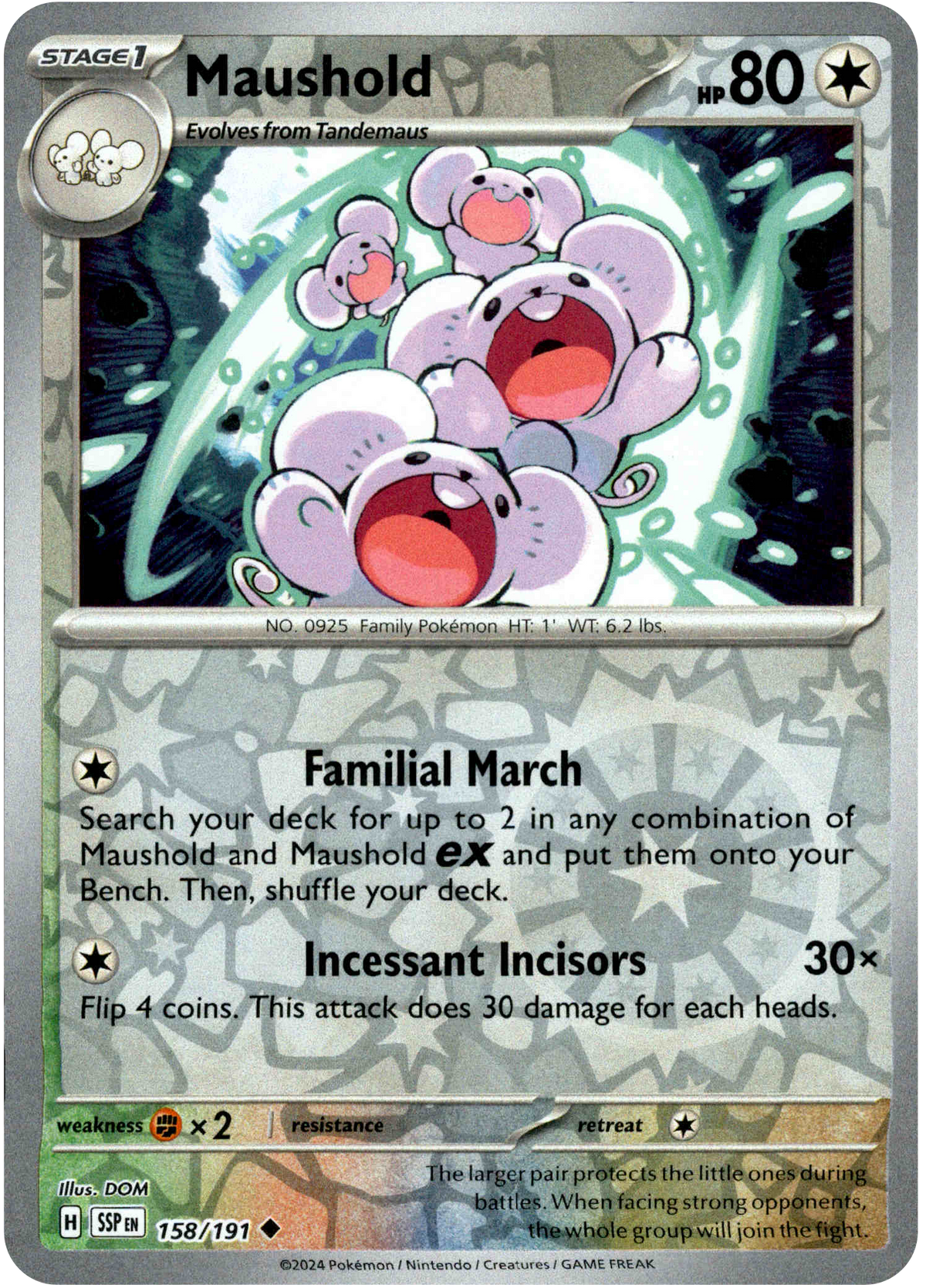 Maushold - 158/191 - Surging Sparks - Reverse Holo - Card Cavern