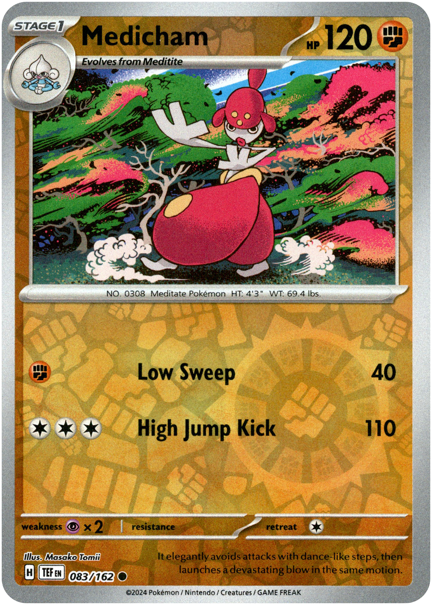 Medicham - 083/162 - Temporal Forces - Reverse Holo - Card Cavern