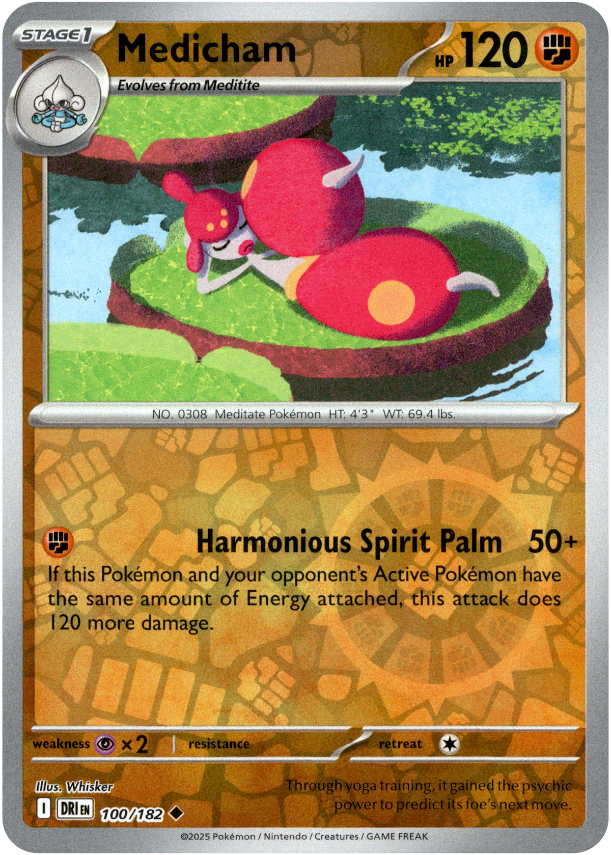 Medicham - 100/182 - Destined Rivals - Reverse Holo - Card Cavern