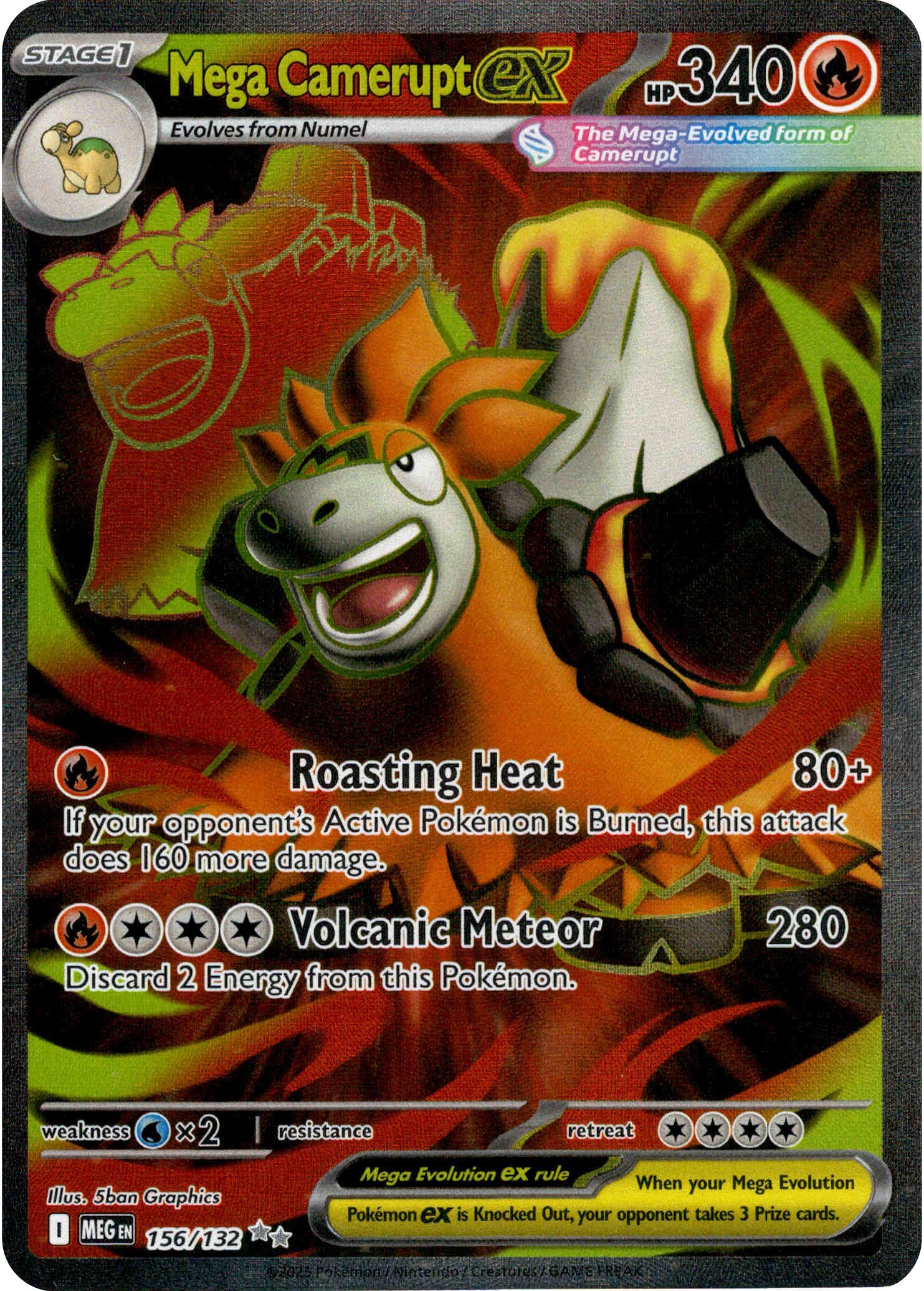 Mega Camerupt ex - 156/132 - Mega Evolution - Holo - Card Cavern