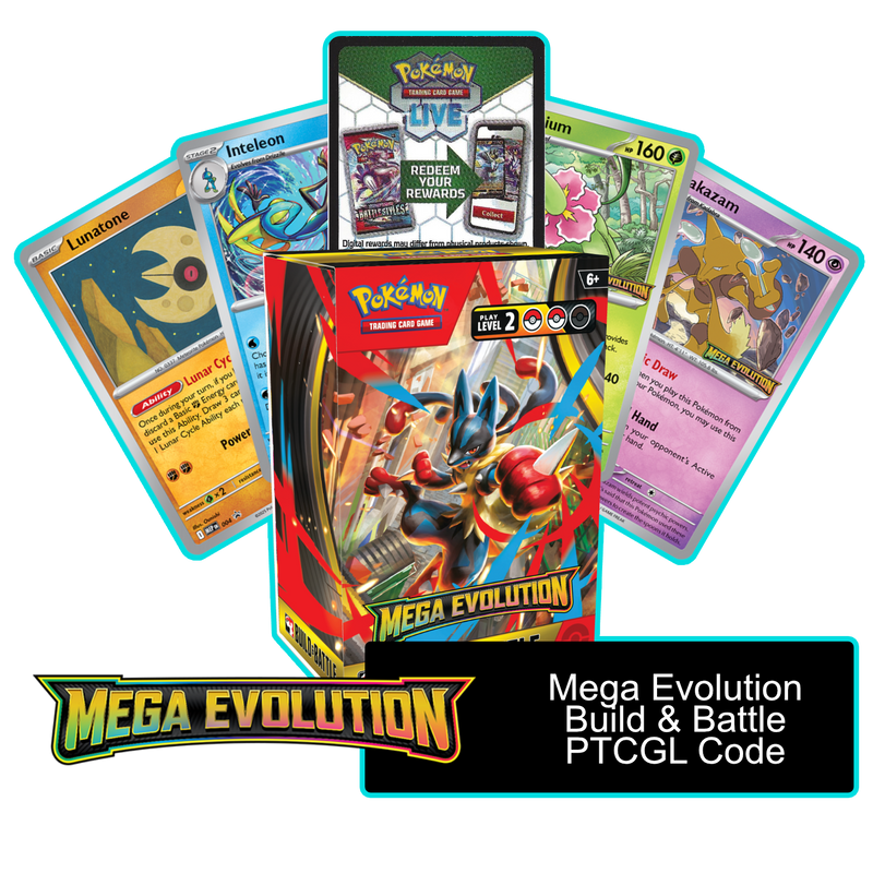 Mega Evolution Build & Battle Box - 1 of 4 Promos - PTCGL Code Card Cavern Trading Cards, LLC Mega Evolution Build & Battle Box - 1 of 4 Promos - PTCGL Code Card Cavern Trading Cards, LLC