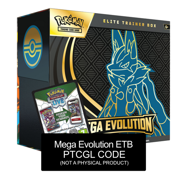 Mega Evolution ETB - Lucario - PTCGL Code Card Cavern Trading Cards, LLC Mega Evolution ETB - Lucario - PTCGL Code Card Cavern Trading Cards, LLC