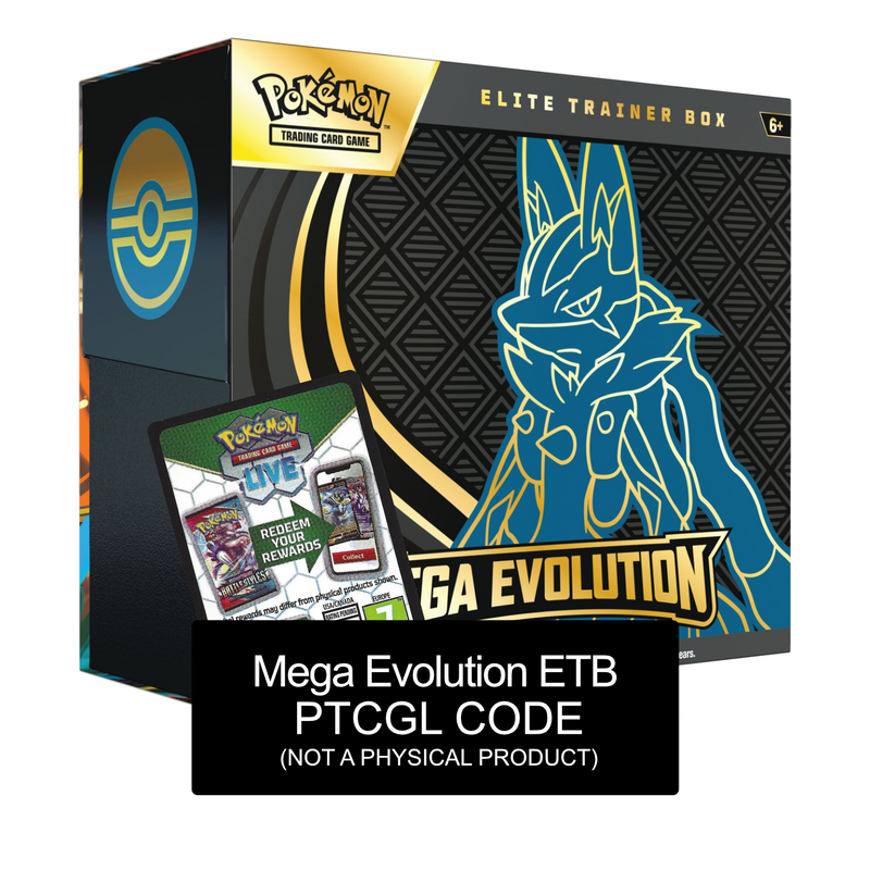 Mega Evolution ETB - Lucario - PTCGL Code Card Cavern Trading Cards, LLC Mega Evolution ETB - Lucario - PTCGL Code Card Cavern Trading Cards, LLC