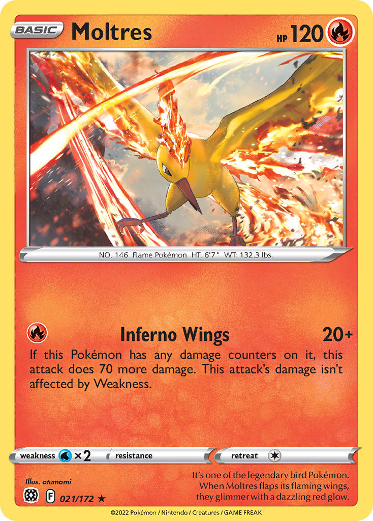 Moltres - 021/172 - Brilliant Stars - Card Cavern