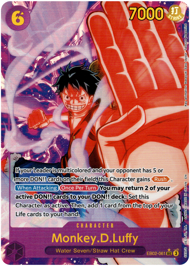 Monkey.D.Luffy Alternate Art - EB02-061 SEC - Anime 25th Collection - –  Card Cavern Trading Cards, LLC