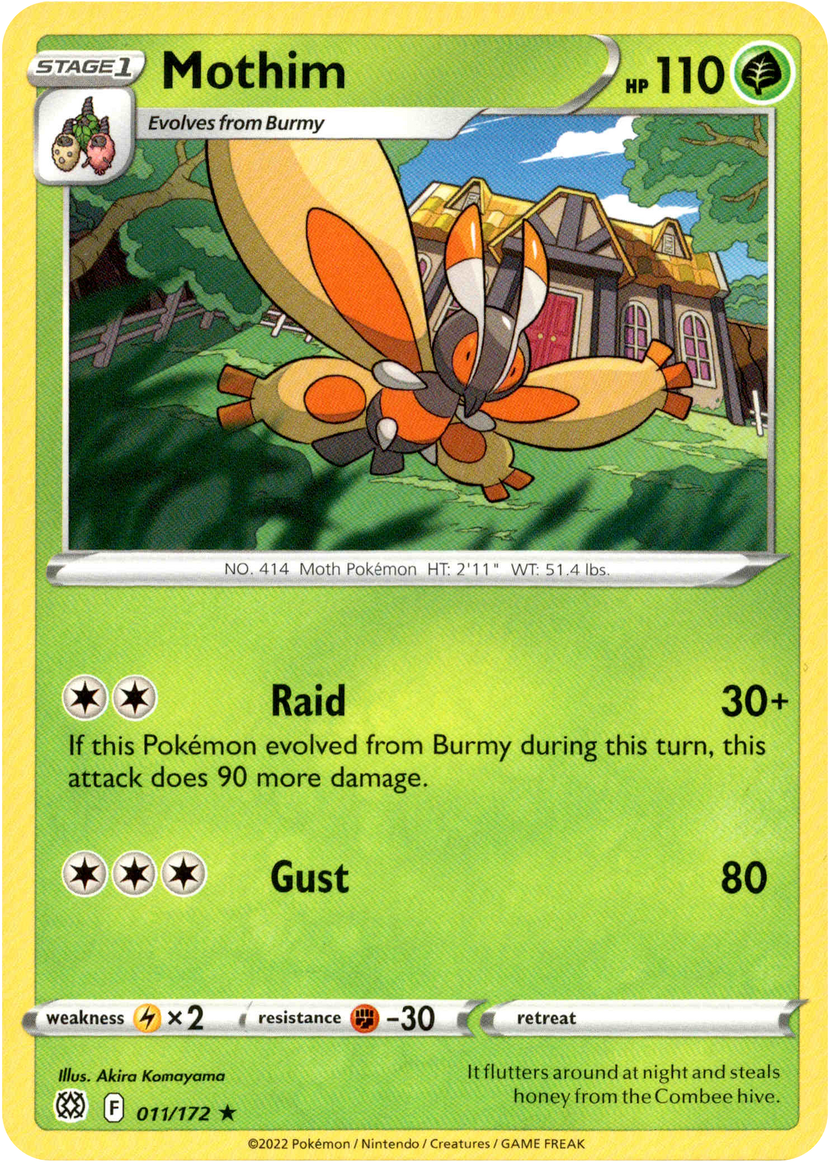 Mothim - 011/172 - Brilliant Stars - Card Cavern