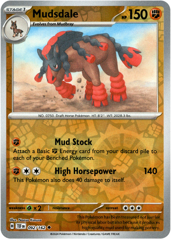 Mudsdale - 092/162 - Temporal Forces - Reverse Holo - Card Cavern