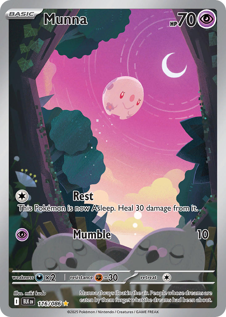 Munna - 116/086 - Black Bolt - Holo - Card Cavern