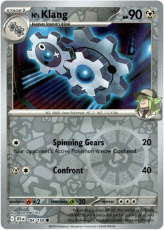 N's Klang - 104/159 - Journey Together - Reverse Holo - Card Cavern