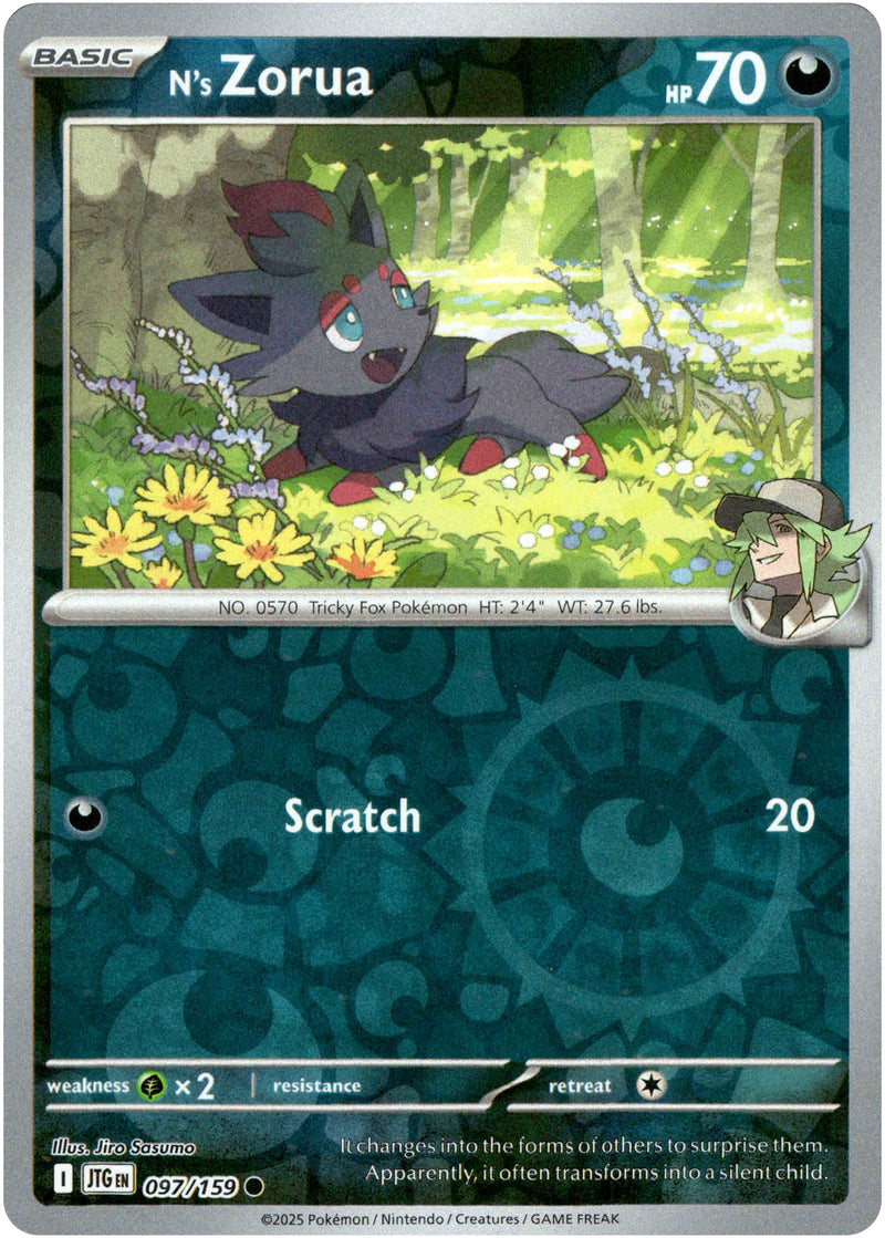 N's Zorua - 097/159 - Journey Together - Reverse Holo  Card Cavern Trading  Cards, LLC