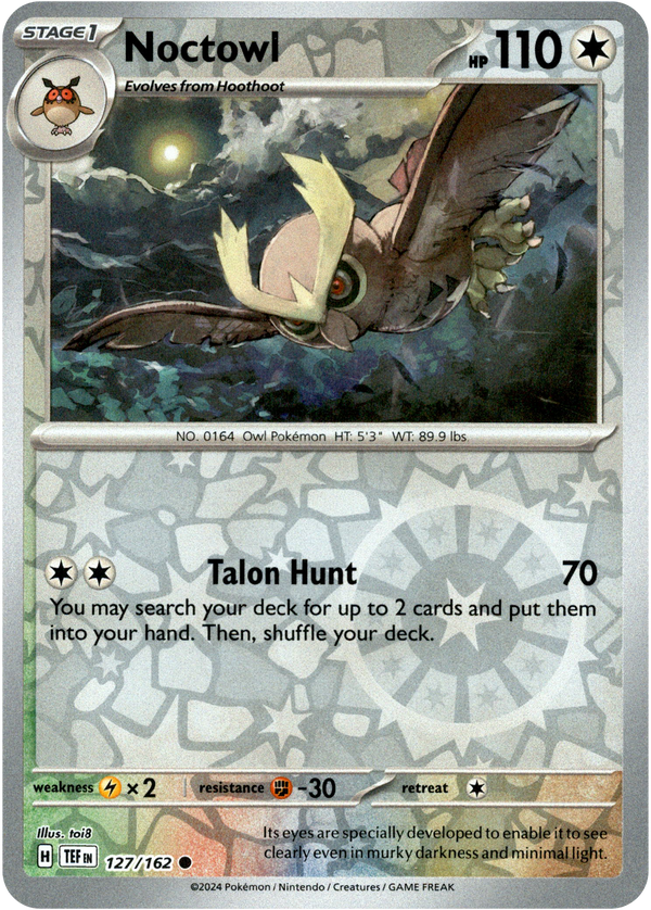Noctowl - 127/162 - Temporal Forces - Reverse Holo - Card Cavern
