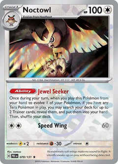 Noctowl (Master Ball Pattern) - 078/131 - Prismatic Evolutions - Holo - Card Cavern