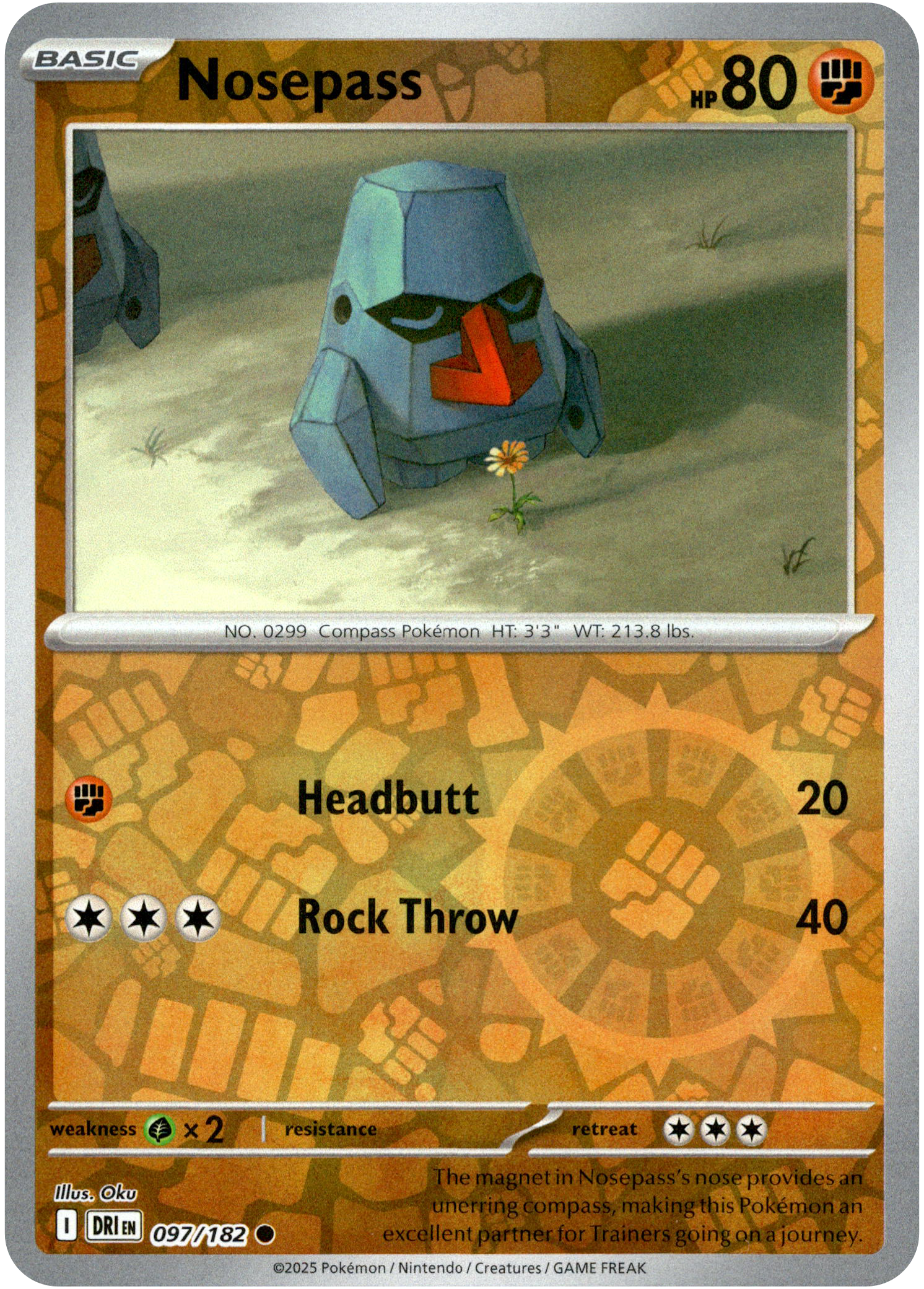Nosepass - 097/182 - Destined Rivals - Reverse Holo - Card Cavern