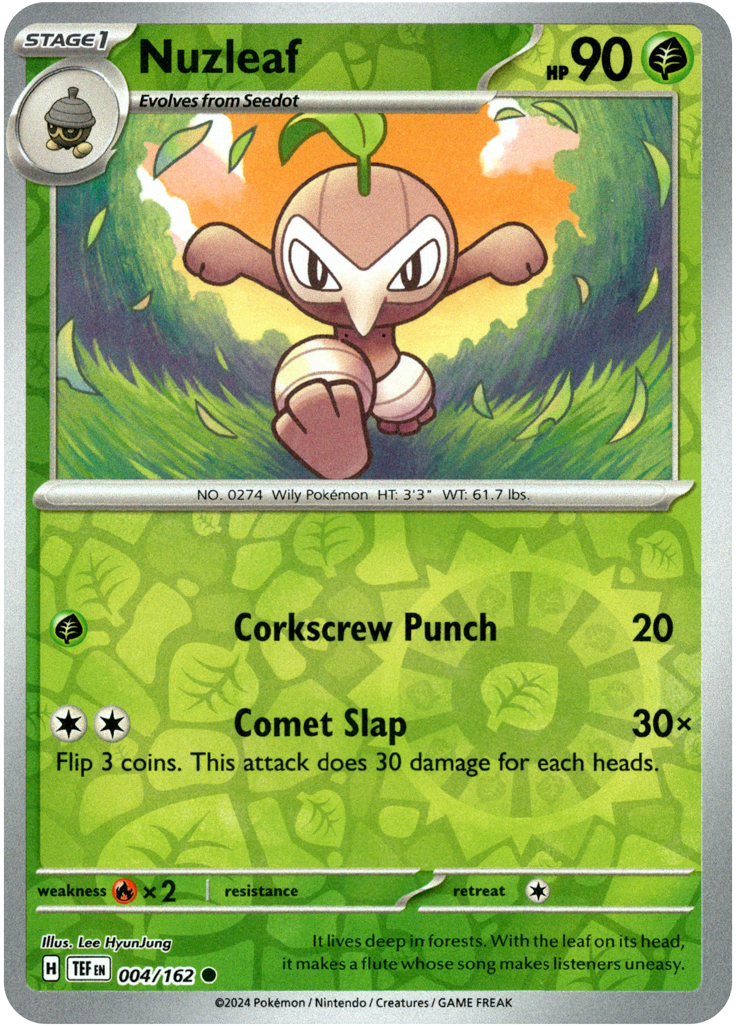 Nuzleaf - 004/162 - Temporal Forces - Reverse Holo - Card Cavern