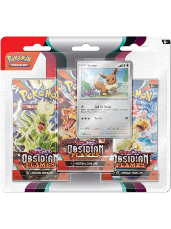 Obsidian Flames 3 Pack Blister with Eevee SVP043 - Card Cavern