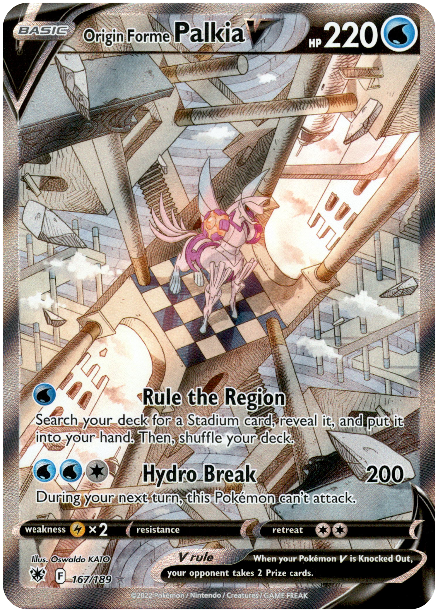 Origin Forme Palkia V Alternate Art - 167/189 - Astral Radiance - Holo - Card Cavern