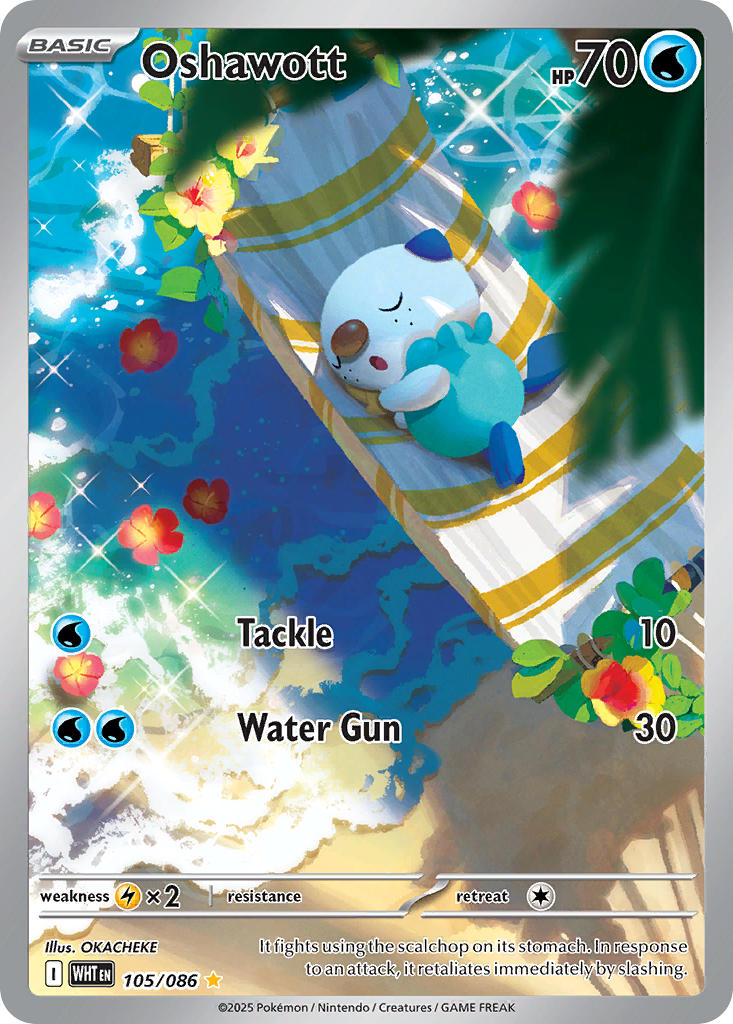 Oshawott - 105/086 - White Flare - Holo - Card Cavern