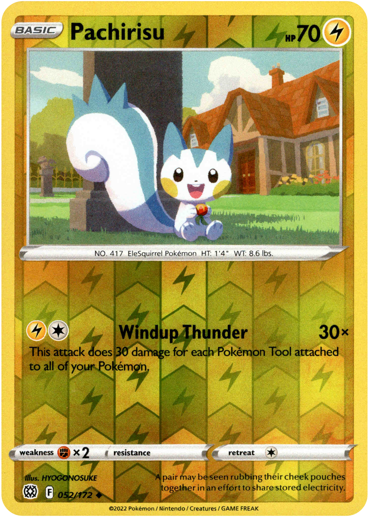 Pachirisu - 052/172 - Brilliant Stars - Reverse Holo - Card Cavern