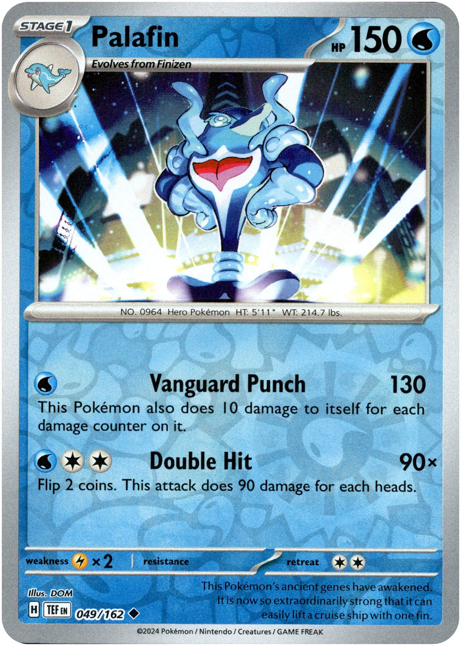 Palafin - 049/162 - Temporal Forces - Reverse Holo - Card Cavern