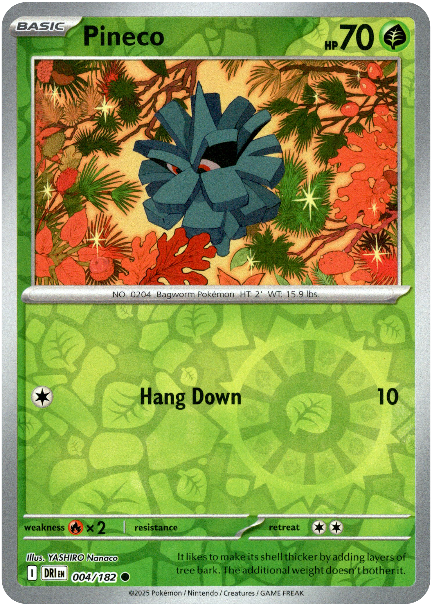 Pineco - 004/182 - Destined Rivals - Reverse Holo - Card Cavern