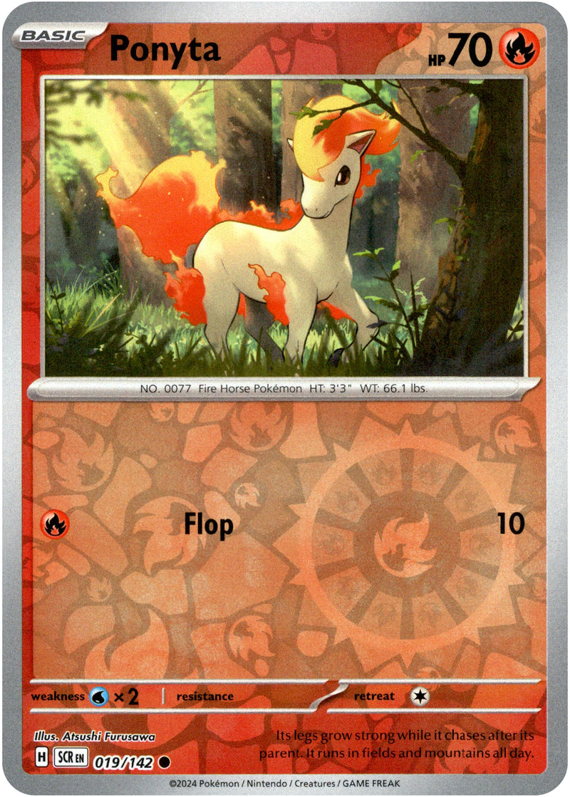 Ponyta - 019/142 - Stellar Crown - Reverse Holo  Card Cavern Trading Cards,  LLC