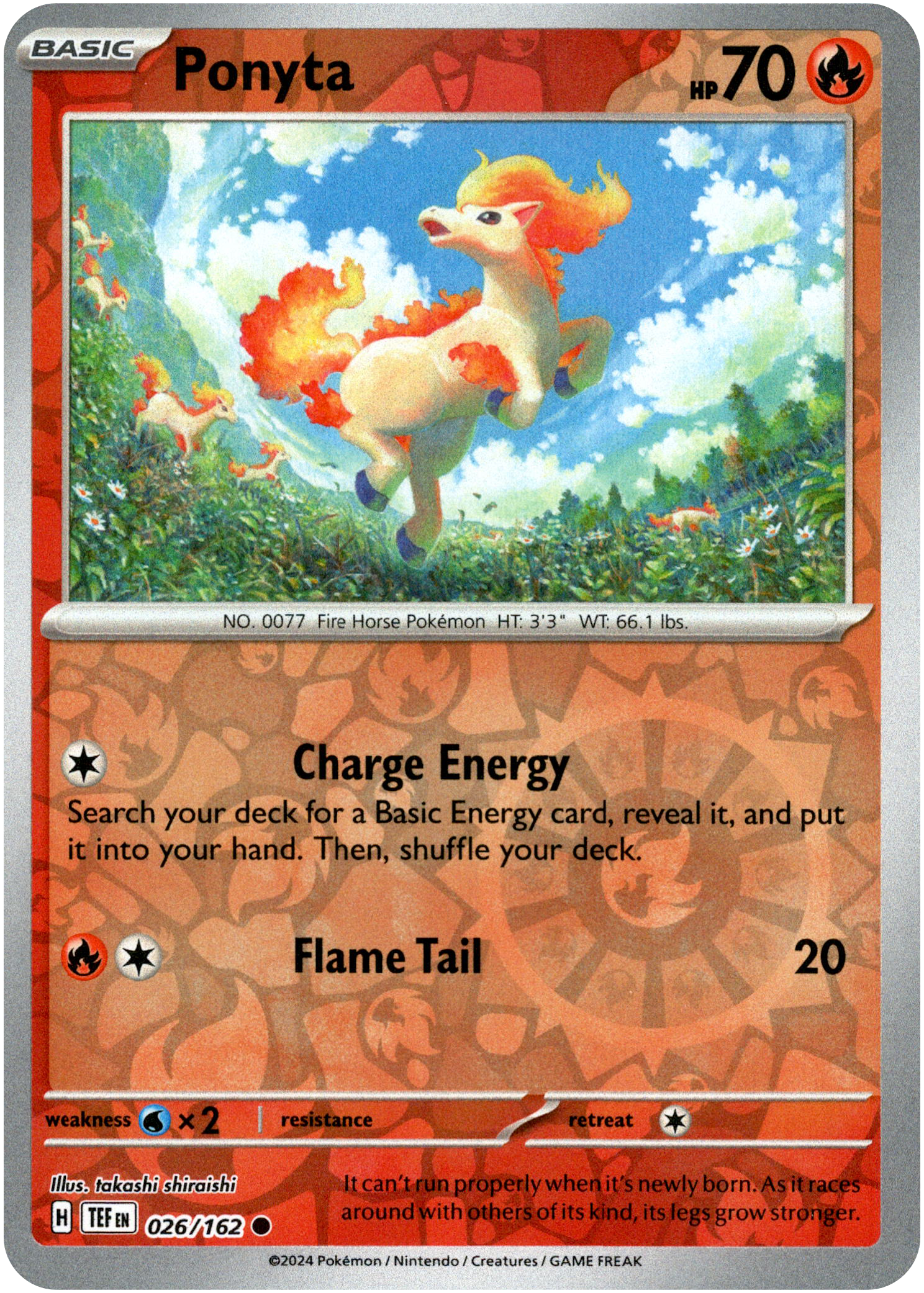 Ponyta - 026/162 - Temporal Forces - Reverse Holo - Card Cavern