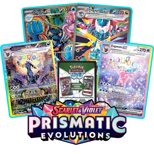 where to buy pokemon code cards Prismatic Evolutions PTCGL Code – Card Cavern Trading Cards, LLC
