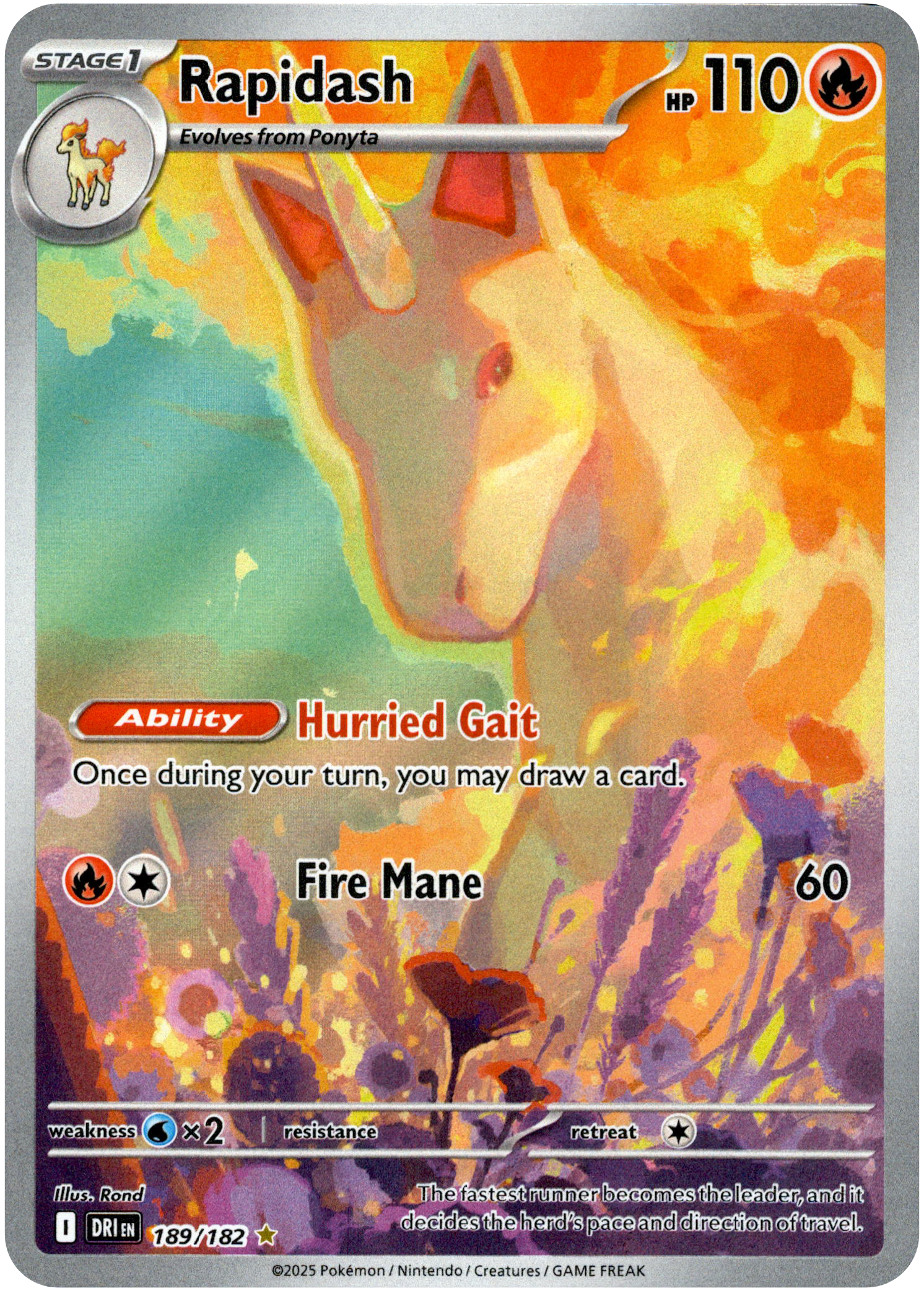 Rapidash - 189/182 - Destined Rivals - Holo - Card Cavern